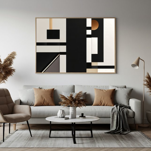 Modern Abstrakt Geometrisk Svart och Guld Poster (Skapare uppladdad)