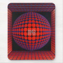 Modern Abstrakt Geometrisk Svart Röd Blå Mönster