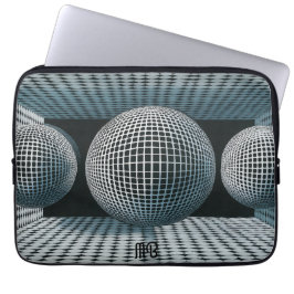 Modern Abstrakt Geometrisk Svart Vitt Mönster 13" Laptop Fodral