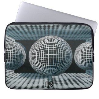 Modern Abstrakt Geometrisk Svart Vitt Mönster 13" Laptop Fodral