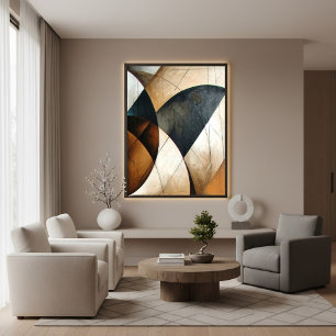 Modern Abstrakt Geometrisk Texturerad Jord Poster