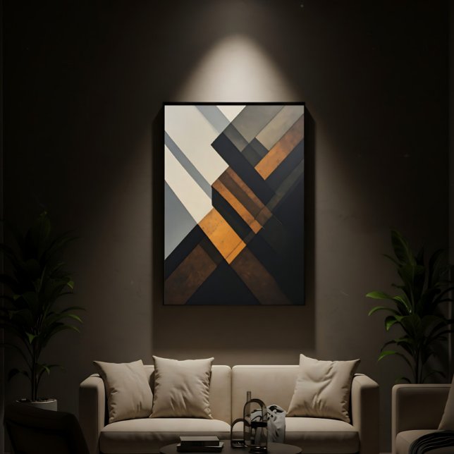 Modern Abstrakt Geometrisk Texturerad Rost Canvastryck (Skapare uppladdad)