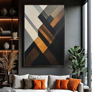 Modern Abstrakt Geometrisk Texturerad Rost Poster