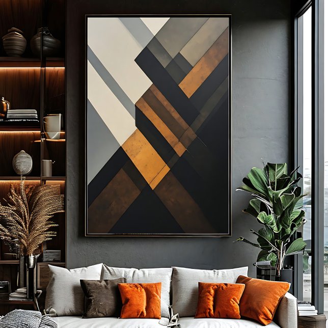 Modern Abstrakt Geometrisk Texturerad Rost Poster (Skapare uppladdad)
