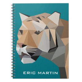 Modern Abstrakt Geometrisk Tiger Personligt Namn Anteckningsbok