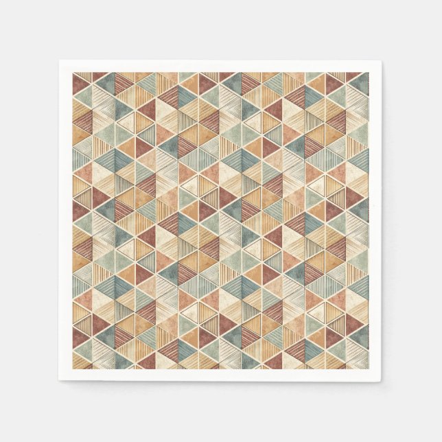 Modern abstrakt geometrisk triangel designmönster pappersservett (Framsidan)