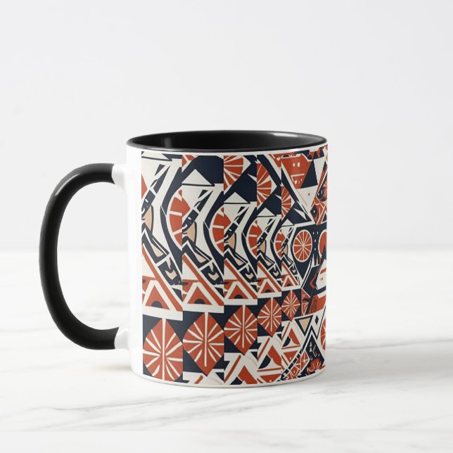 Modern abstrakt geometrisk ytformgivning 1269 mugg (Vänster)