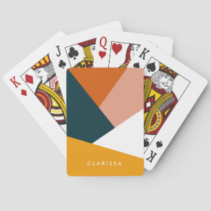 Modern abstrakt geometriskt färg block mönster casinokort