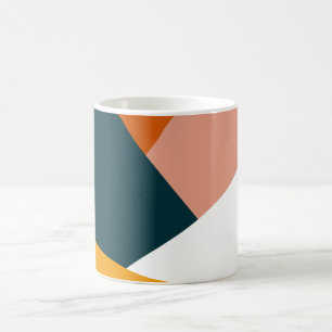 Modern abstrakt geometriskt färg block mönster kaffemugg