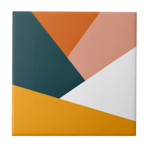 Modern abstrakt geometriskt färg block mönster kakelplatta