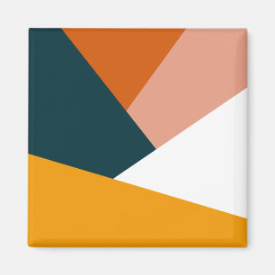 Modern abstrakt geometriskt färg block mönster magnet