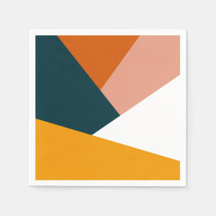 Modern abstrakt geometriskt färg block mönster pappersservett