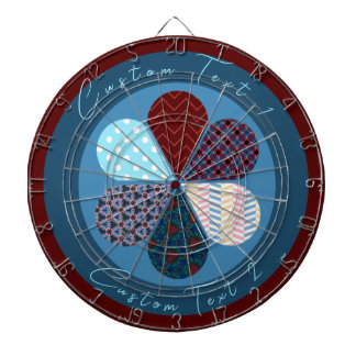 MODERN ABSTRAKT GEOMTRIC PATTERNED DESIGN RED BLUE DARTTAVLA