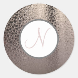 Modern Abstrakt Glamour Silver Rosa Rodnad Rosen G Runt Klistermärke