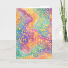Modern Abstrakt Glitter Blommig Monogram Design Kort