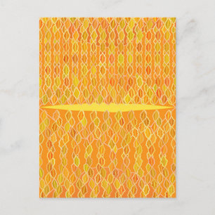 Modern Abstrakt "Golden Rain" - Golden Gult Vykort
