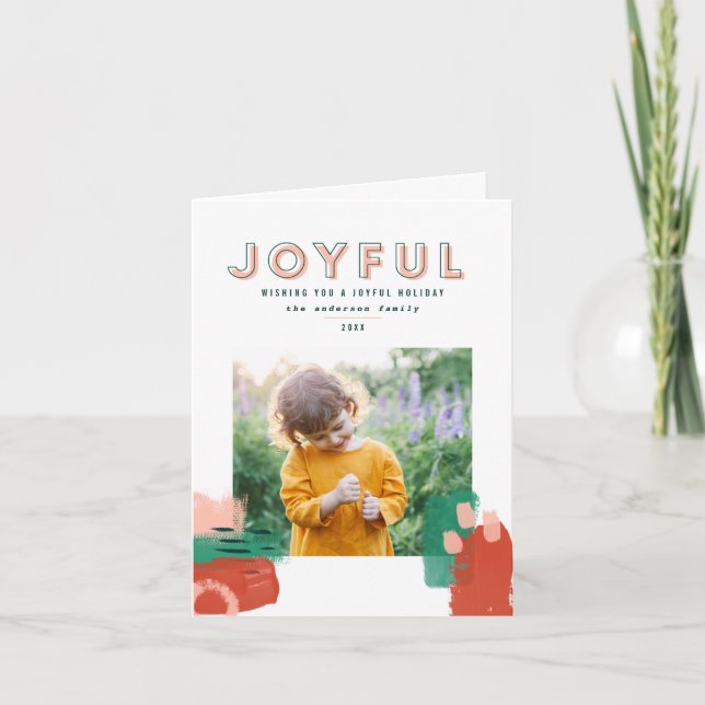 Modern abstrakt grafik röd, rosa + foto av grönt meddelande (Framsida)