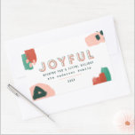 Modern abstrakt grafik röd, rosa   grönt glatt rektangulärt klistermärke<br><div class="desc">Modern grafisk röd abstrakt,  rosa   grönt och fet typografi glatt helgdag. Med handmålade fläckar. En del av en skarp helgdag av roligt.</div>