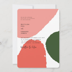 Modern abstrakt grafisk röd, rosa + grön meddelande