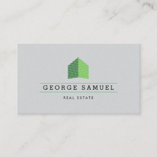 Modern Abstrakt Grön Hem Logo Realtor Ask-Svart Visitkort