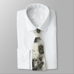 Modern Abstrakt Grönt Grått Mottled Marble Mönster Slips