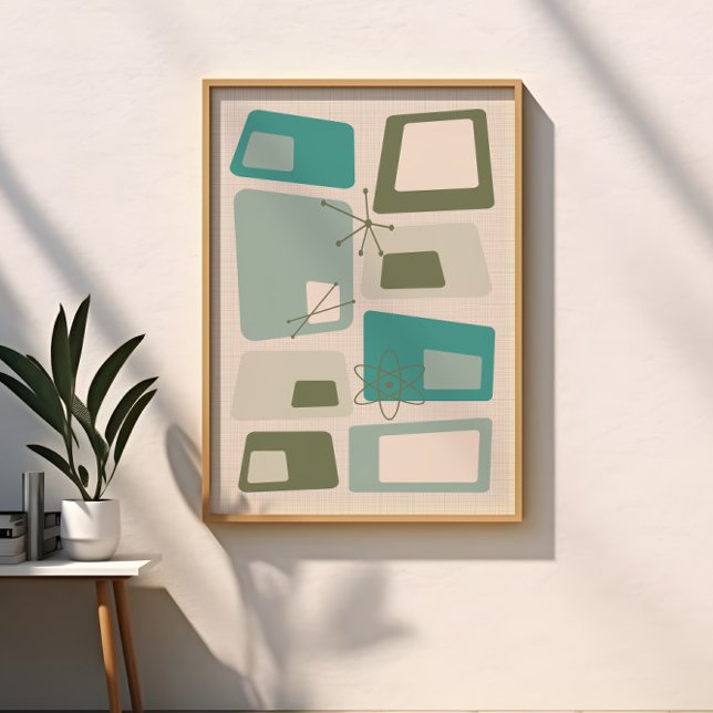 Modern Abstrakt-Grönt, Grått, skaldjur Poster (Skapare uppladdad)