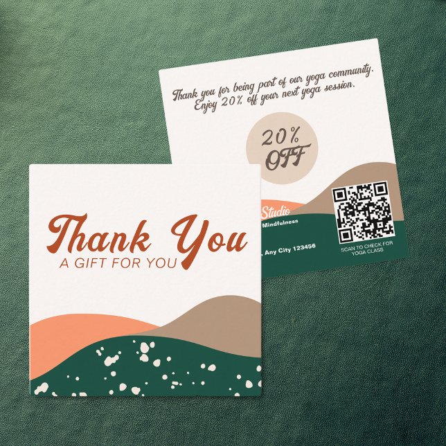 Modern Abstrakt Grönt Terra Cotta Yoga Rabattkort (Skapare uppladdad)
