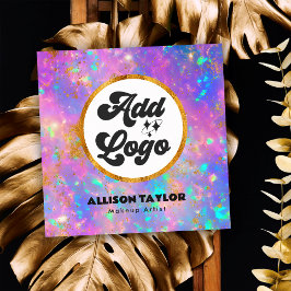 Modern Abstrakt Guld Fire Opal Gemstone Add Logoty Fyrkantigt Visitkort