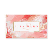 Modern Abstrakt Guld, Rosa och Röda vattenfärgen B