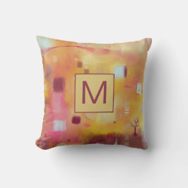 Modern Abstrakt Gult Monogram Kudde