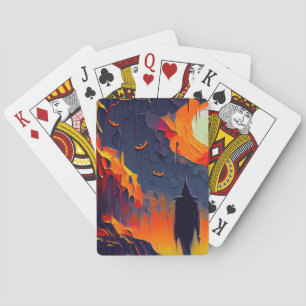 Modern Abstrakt Halloween Natt Casinokort