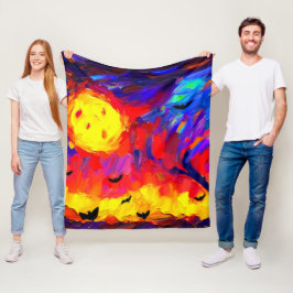 Modern Abstrakt Halloween Natt Fleecefilt