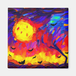 Modern Abstrakt Halloween Natt Magnet