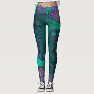 Modern abstrakt havdesign leggings