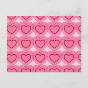 Modern Abstrakt Hearts - Azalea Rosa Vykort