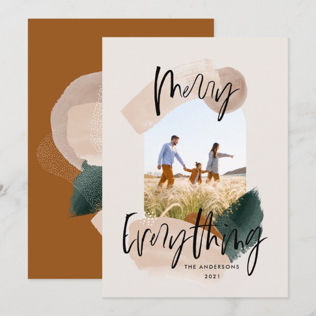 Modern abstrakt-helgdag för rost-fotobåge meddelande (Fram/baksida)