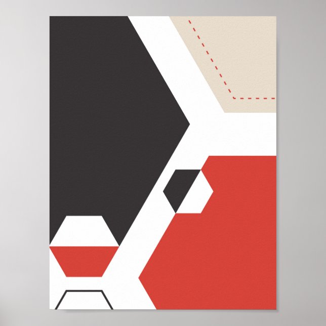 Modern Abstrakt Hexagon Geometric Art Poster (Framsidan)