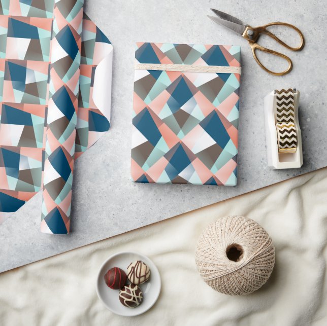 Modern Abstrakt Hip Geometric Mosaic Art Mönster Presentpapper (Hantverk)