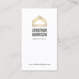 Modern Abstrakt Home Logotyp Guld/White Visitkort