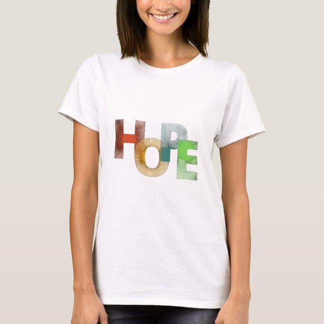 Modern Abstrakt HOPE Design Kvinnors T-Shirt (Framsida)