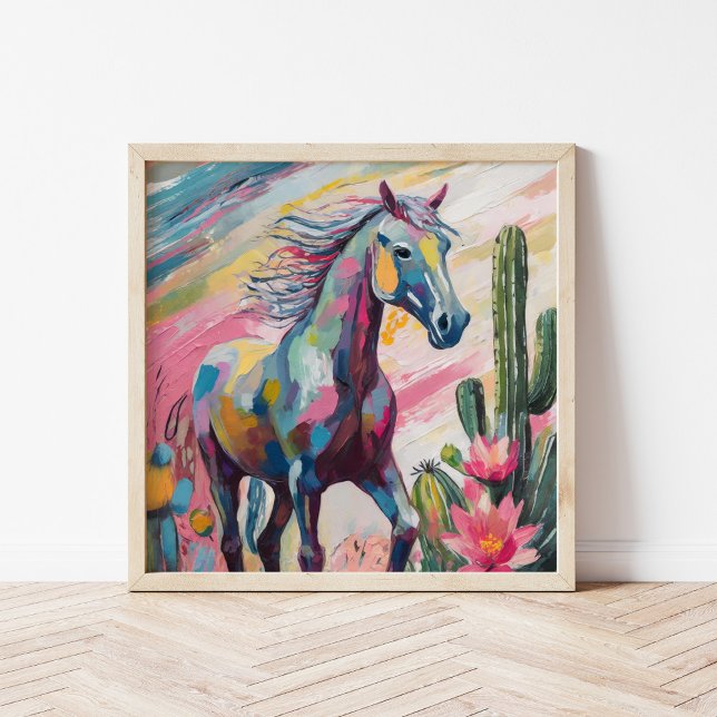 Modern Abstrakt Horse and Succulents Poster (Skapare uppladdad)