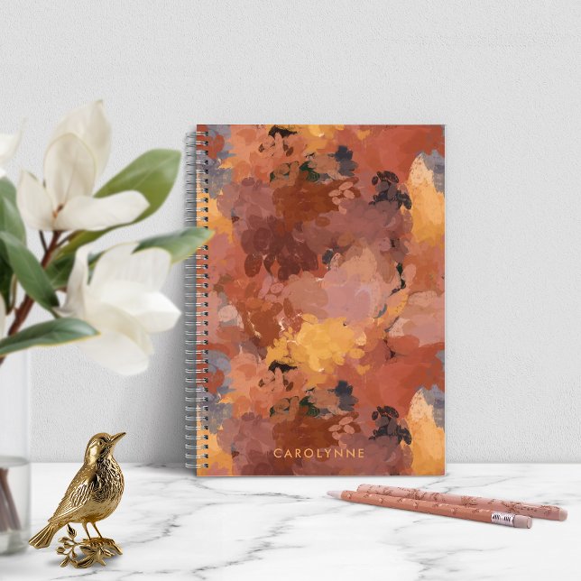 Modern Abstrakt Höst färger för Trendig Anteckningsbok (Modern Trendy Abstract Fall Colors Notebook)