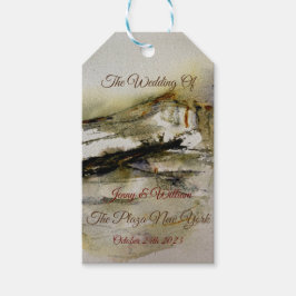 Modern Abstrakt - höstfärg Bröllop Presentetikett