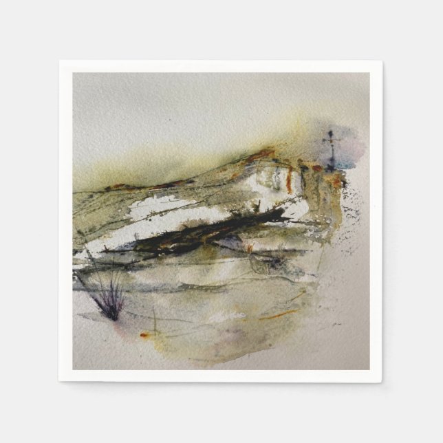 Modern Abstrakt - höstfärg Pappersservett (Framsidan)