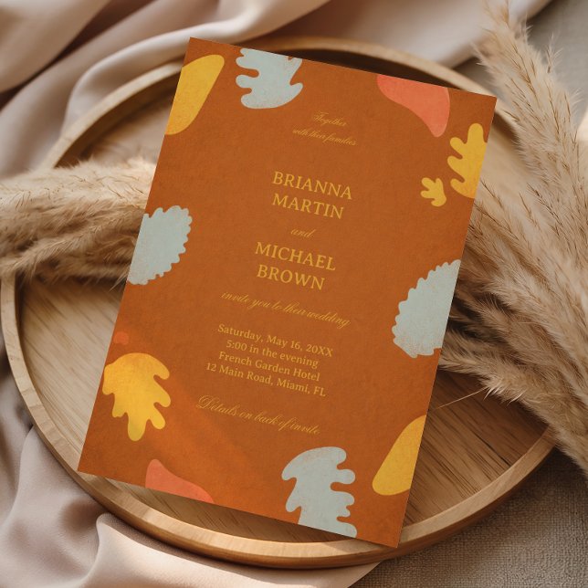 Modern Abstrakt Höstfärgad Inbjudningar (Skapare uppladdad)