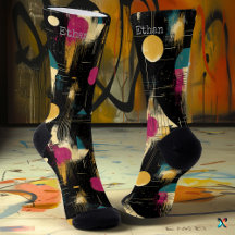 Modern Abstrakt i Gult, skalning, Magenta på svart