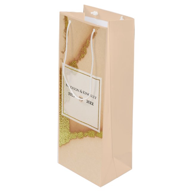 Modern Abstrakt i koraller 🌸 Inky Oil Bröllop (Framsidan Vinklad)