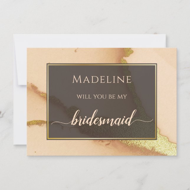 Modern Abstrakt i koraller 💡 Inky Oil Bröllop (Framsida)