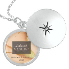 Modern Abstrakt i koraller 💡 Inky Oil Bröllop Berlockhalsband