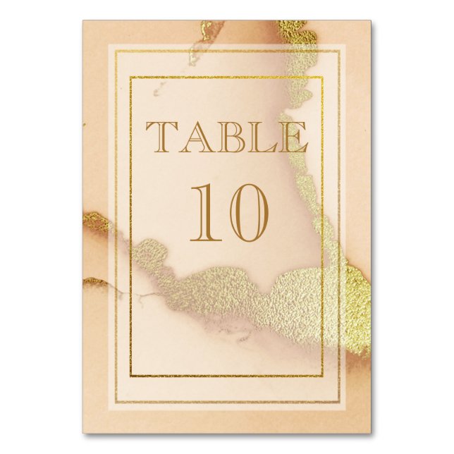 Modern Abstrakt i koraller 💡 Inky Oil Bröllop Bordsnummer (Framsidan)